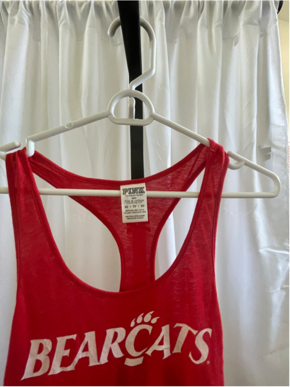 Women's PINK Bearcats Tank Top Red White Size XS - Picture 3 of 3
